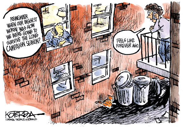 Campaign or Coronavirus? by Jeff Koterba, Omaha World Herald, NE